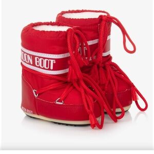 Moon Boot Toddler/Baby Red Mini Nylon Snow Boots size EU 19/22 US 4C/6.5C